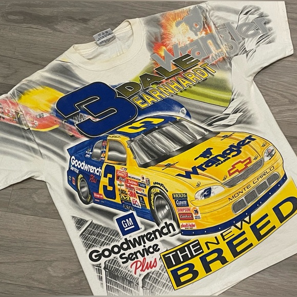 Vintage 90s Dale Earnhardt wrangler AOP nascar t-shirt - Picture 1 of 7